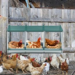 Metal Nesting Boxes For Chicken,3 Compartment Nesting Box,Galvanized Steel Nesting Boxes For Hens, Easy To Assemble (Option: Defaulttitle)