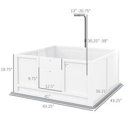 Whelping Box For Puppies With Pee Pad, Pig Rail, Adjustable Door For Small, Medium & Large Breed Dogs Birth, (Option: White)