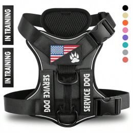 Reflective Breathable Solid Color Polyester Dog Strap (Option: Black-S)