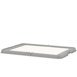 Pee Pad Holder Foldable Dog Litter Box with 3 Disposable Pads, 33.9" x 24.4", Gray (Option: Gray-670x480x110 mm)