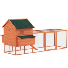 137" Wooden Chicken Coop for 8-10 Chickens, Backyard, Orange (Option: Orange-1040x185x920 mm)