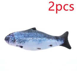 Simulation Electric Funny Cat Simulation Fish (Option: Salmon 2pcs-30cm)