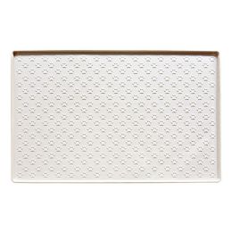 Spot Pet Mat, Waterproof And Easy To Clean Silicone Dog Mat, Cat Mat, Square Pet Placemat, Pet Supplies (Option: Cream color-Small)