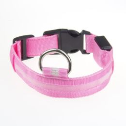 LED Luminous Pet Dog Collar Night (Option: Pink Light-Rechargeable S)